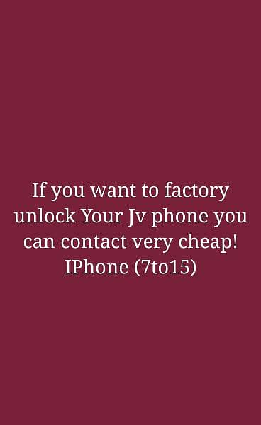 Iphone Jv to factory unlock 0