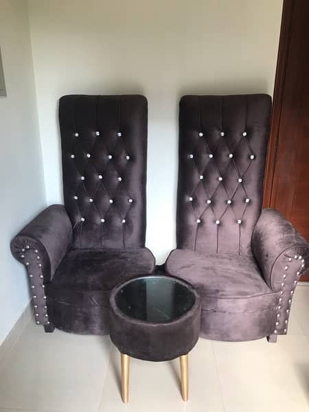 NEW High back bedroom chairs with coffee table | bedroom sofa set 3