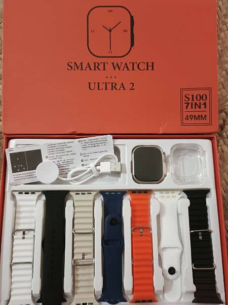 New S100 Ultra 2 2.2"HD Smart Watch with 7 straps with protective case 0