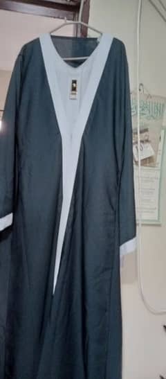 abaya color dark Green with White condition 10/10 hai