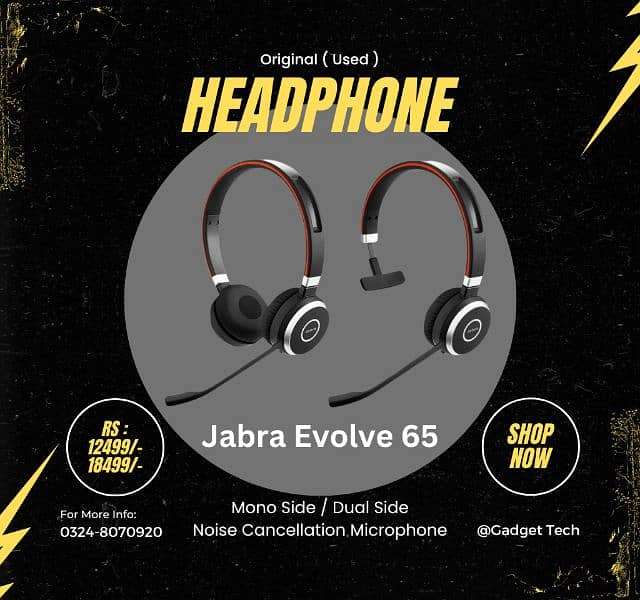 Jabra Evolve 65 Bluetooth Wireless Headset Noise Cancellation for Call 0