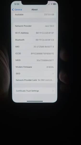 iphone x 256 battery health 100 battery change 7