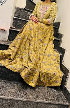 Ethenic luxury emboided frock only one time use like new for sale