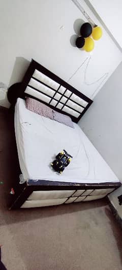 double bed with mattress  side tables