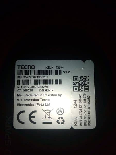 Tecno sparck 10c 20k 1