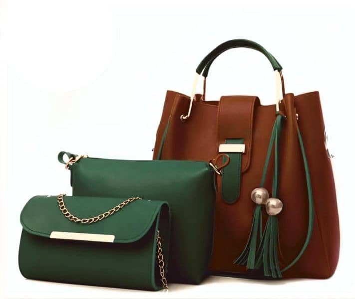 trandy leather bag 3 piece 0