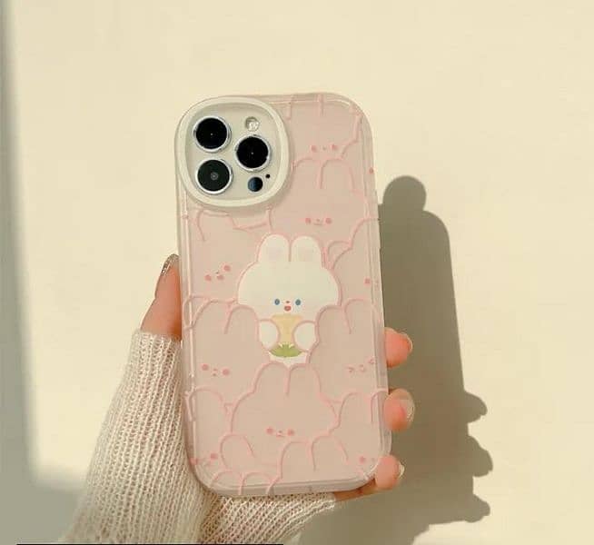 iPhone Back Case Only - Cute Pink Rabbits Design 0