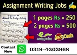 Online Handwritten and Ms word  Assignment Work For Male and Female