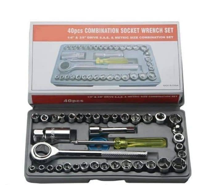 40 Pcs Stainless Steel Wrench Tool Set 0