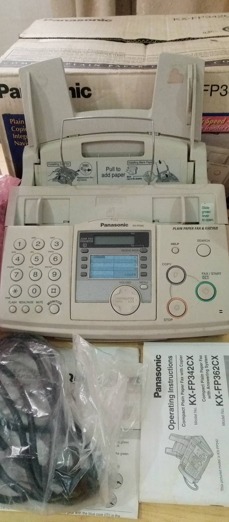 Panasonic fax machine,KX-FP342CX,Compact plain paper fax copier & answ 2