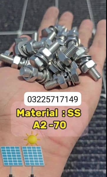 Solar Stand Bolt Nuts Warsher Stainless Steel  Dealer Rawal Bolt 0