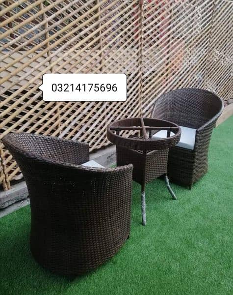 OUTDOOR GARDEN RATTAN UPVC FURNITURE SOFA SET CHAIRS TABLE UMBRELLA 12