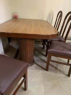 Wooden Dining Table & Dining Chairs