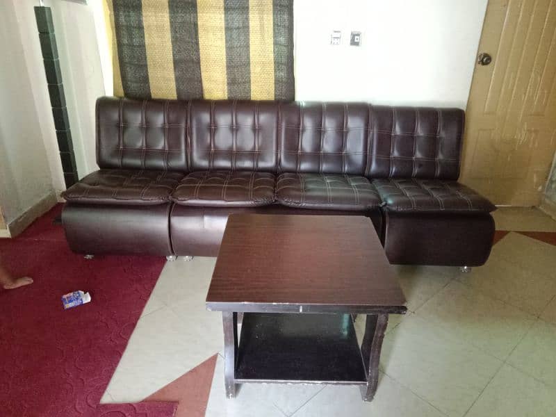 two 4 seter sofa with table 2