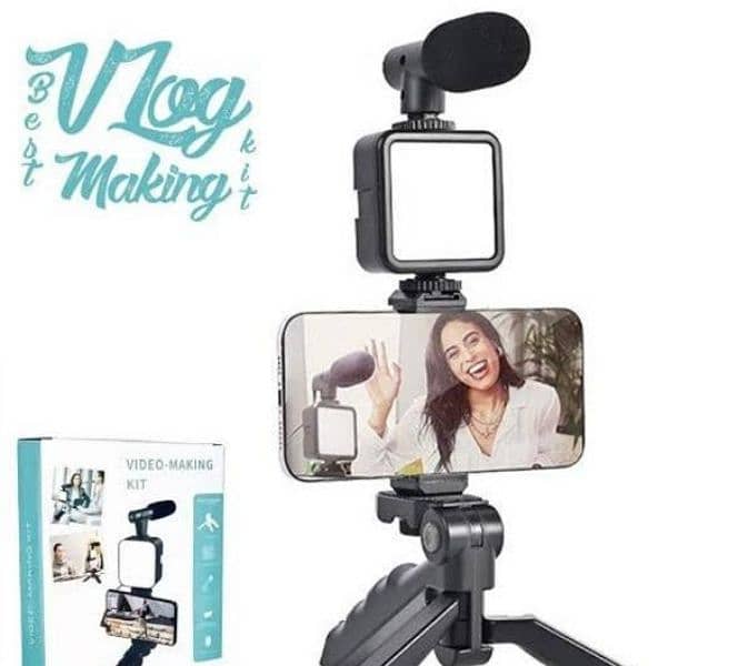 tripod light,mic, vlogging kit life time useable 1