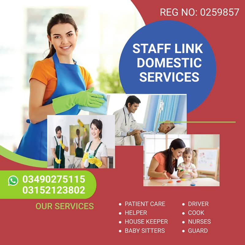 House maids , Hepler , Baby Sitter , Chef , Cook , Patient Attendant 0