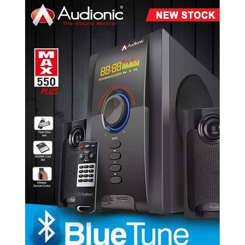 Audionic - MAX 550 Plus - 2.1 Multimedia Woofer Speakers 0