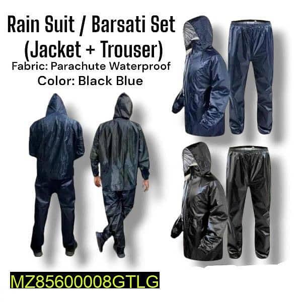 2 Pcs parachute Rain Suit 0