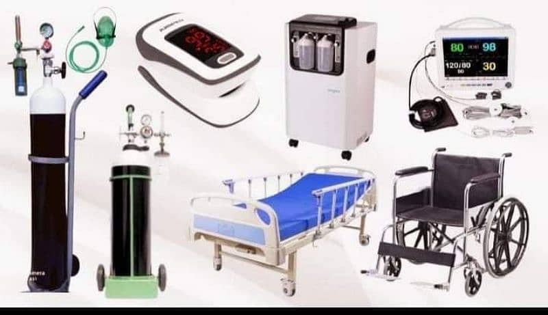 Oxygen Cylendar / Hospital Bed / Portable Ventilator Rent Of Service 1