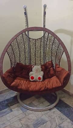 Double Seater Swings Chair Jhola With Stand and Cushions