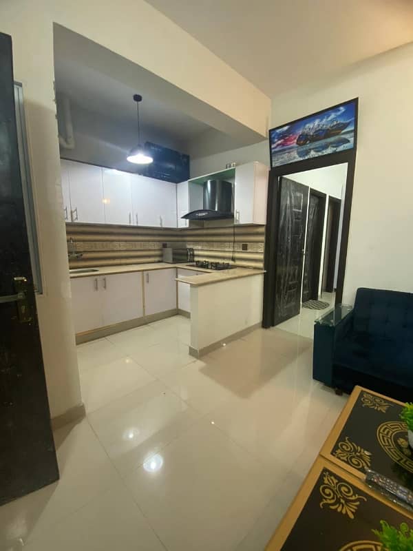 one bed fully furnish Apartment available for rent Gulbarg green Diamond Marg Islamabad 6