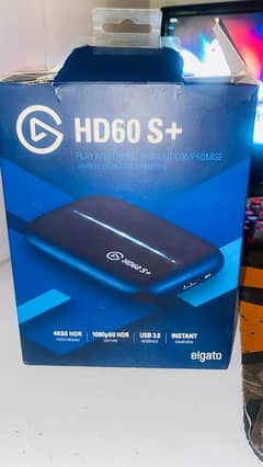 elgato hd60s+ 10/10 game capture device with original box and splitter
