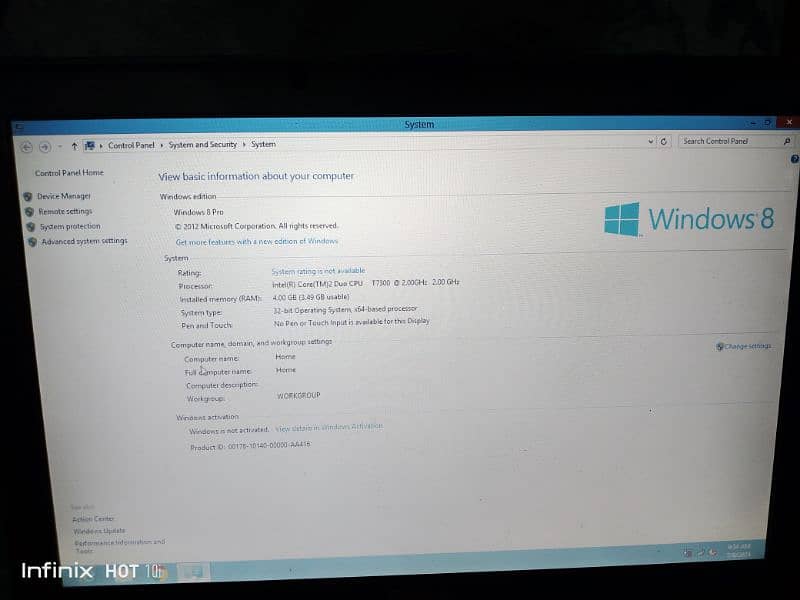 Core 2 Do laptop window 8 spotted condition 10/6 1