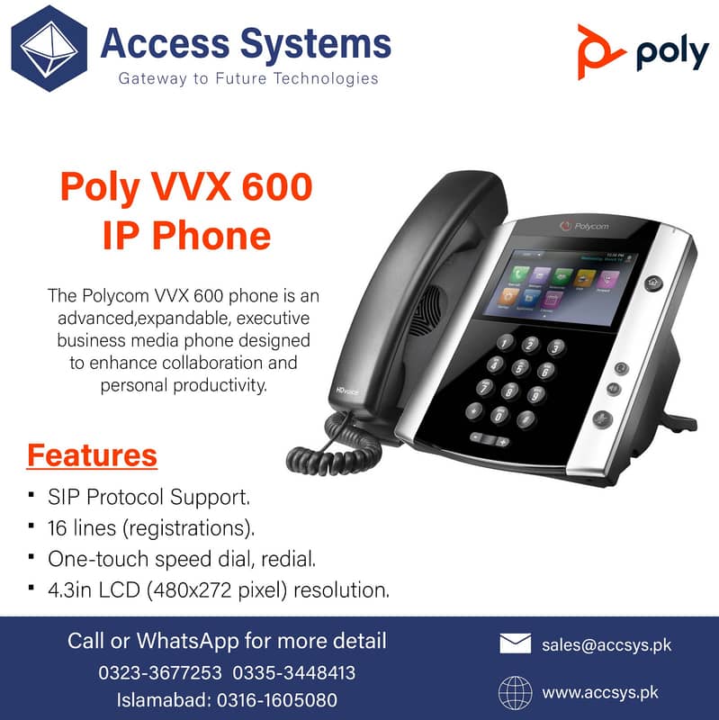 Sip IP Phones Yealink T20P | T26P | Voip| Polycom VVX250 VVX350 VVX450 6