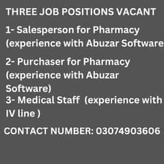 Jobs Available in Pharmacy