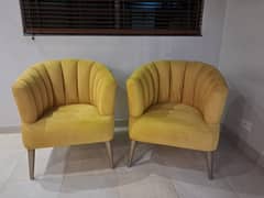 Dull gold 2 velvet chairs