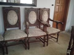 6 dining chairs and table stand . condition 9/10