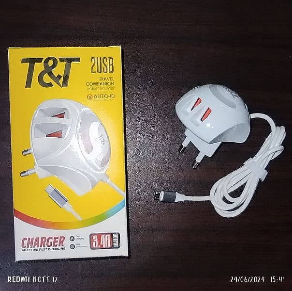T&T 2USB Charger Travel Companion Double USB port 3
