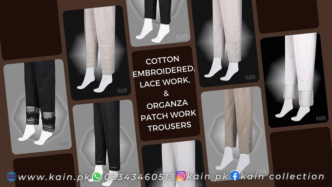 Ladies Cotton Trouser Bulk Lot sale | Plain and embroidered Trousers 0