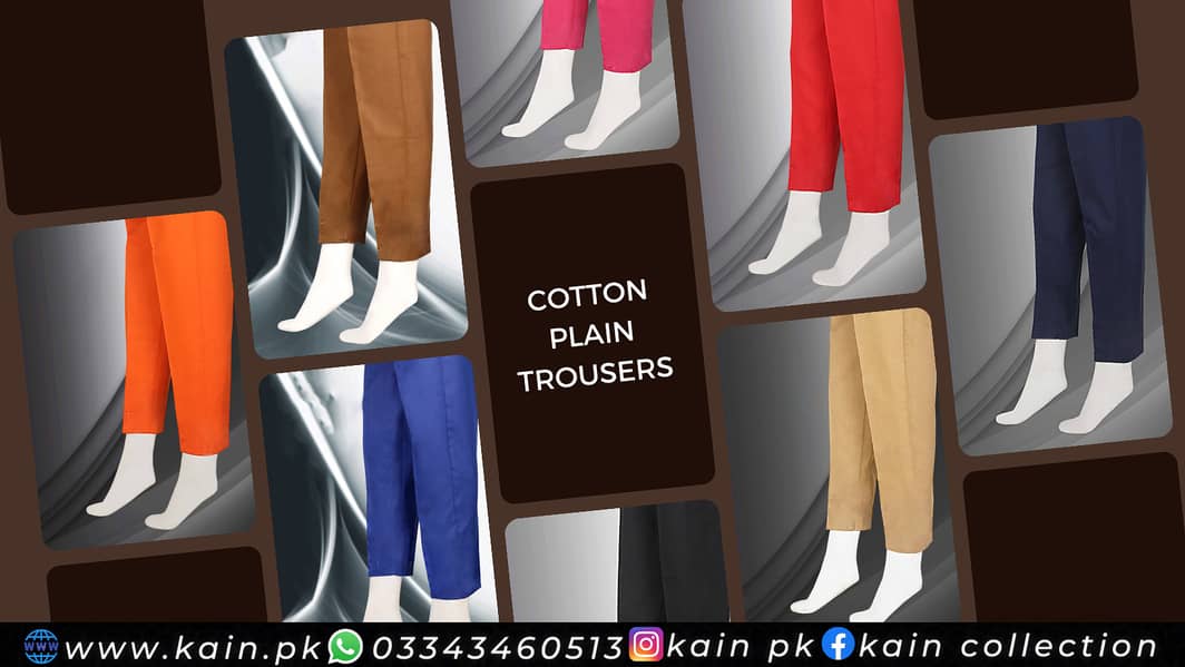 Ladies Cotton Trouser Bulk Lot sale | Plain and embroidered Trousers 1