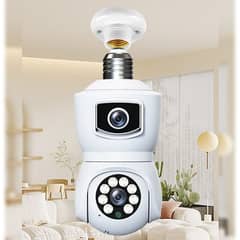 4k Wireless Wifi Dual-lens Security Camera With 3mp Lens | Bulb Camer