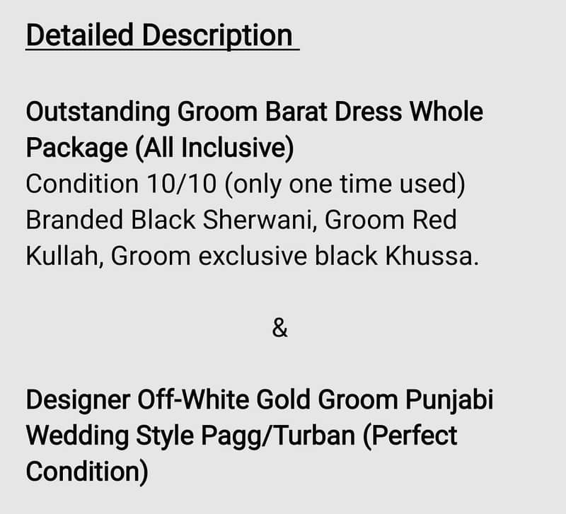 Groom dress | Black Sherwani | Wedding dress for Sale 10