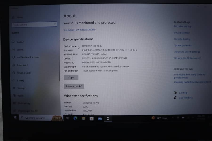 Lenovo T480 touchscreen i5 8th/8/256 5