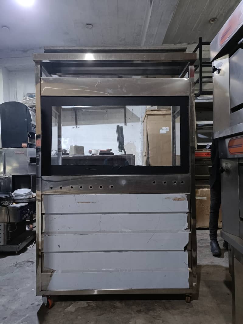 shawarma counter with hot plate deep fryer for sale best price 2