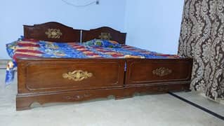 2 single wooden bed for sale 100 % original wooden