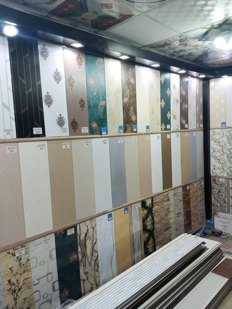 Wpc panel/ Pvc wall panel /  wallpaper/ vinyl flooring /False ceiling 19