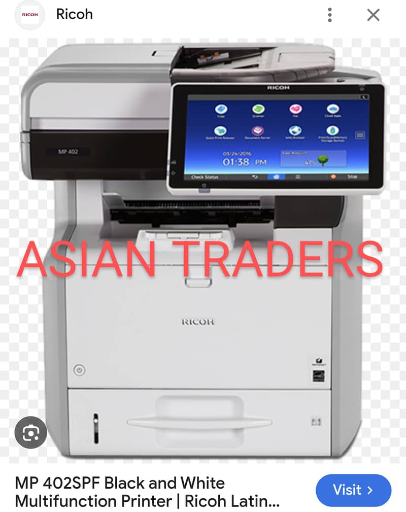 Printer Photocopier WiFi Print scanner machine Ricoh MP 402SPF MFP 4