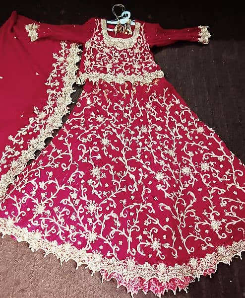 Bridal lehnga Deep red colour, front back zari work on lehnga for sale 0