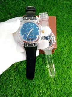 Rubber strap watch for men's