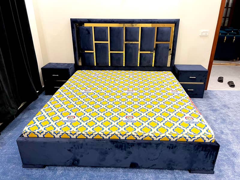 bed set/side tables/wooden bed/double bed/single bed/Poshish bed set 0