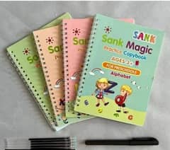 the branded 4 pieces  set magic copybook for kids