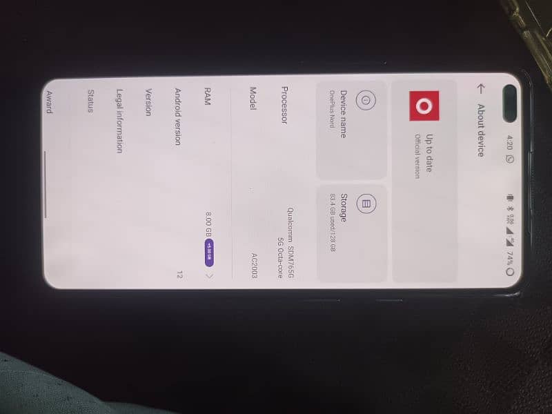 OnePlus Nord 5G 8/128 condition 10/10 5