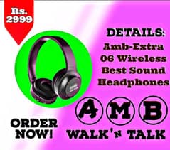 Amb 06 Wireless Best Sound Headphones in Best Price in Pakistan