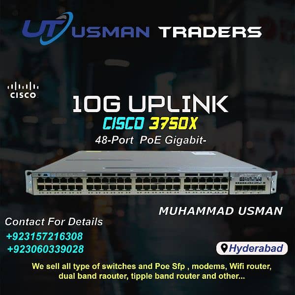 Cisco 3750X 10G and 1G Series 48 Port PoE+ quantity available 0