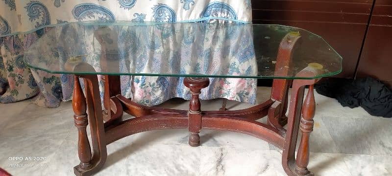 center table very solid wood with glass as well. . 1