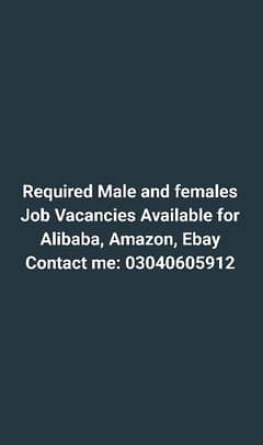 Required Male and females Job Vacancies Available for Alibaba, Amazon,